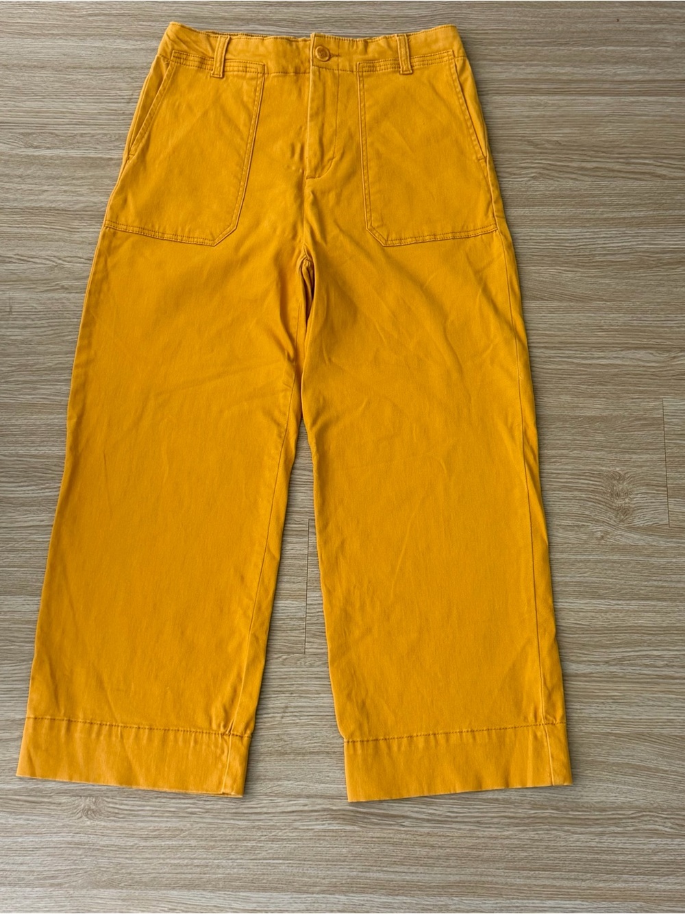 Telluride Clothing Co. Bright Mustard Wide-Leg Cotton Pants Sz 8